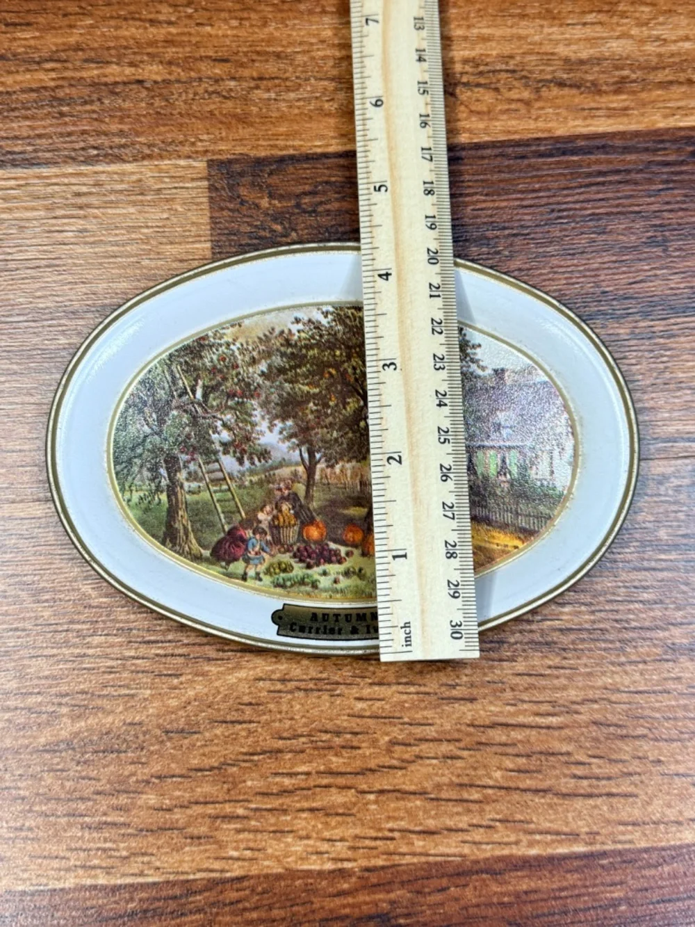 CURRIER AND IVES-1868 “The American Homestead” Metal Tray Set (Set of 4)